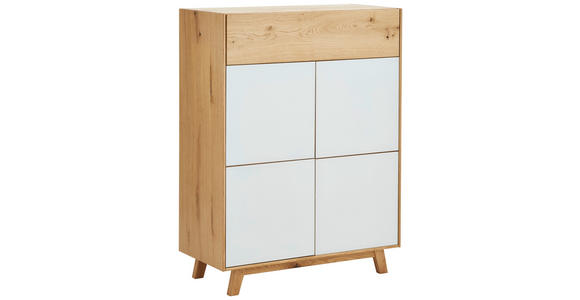 SCHUHSCHRANK 85/113/40 cm - Eichefarben/Weiß, Natur, Glas/Holz (85/113/40cm) - Dieter Knoll