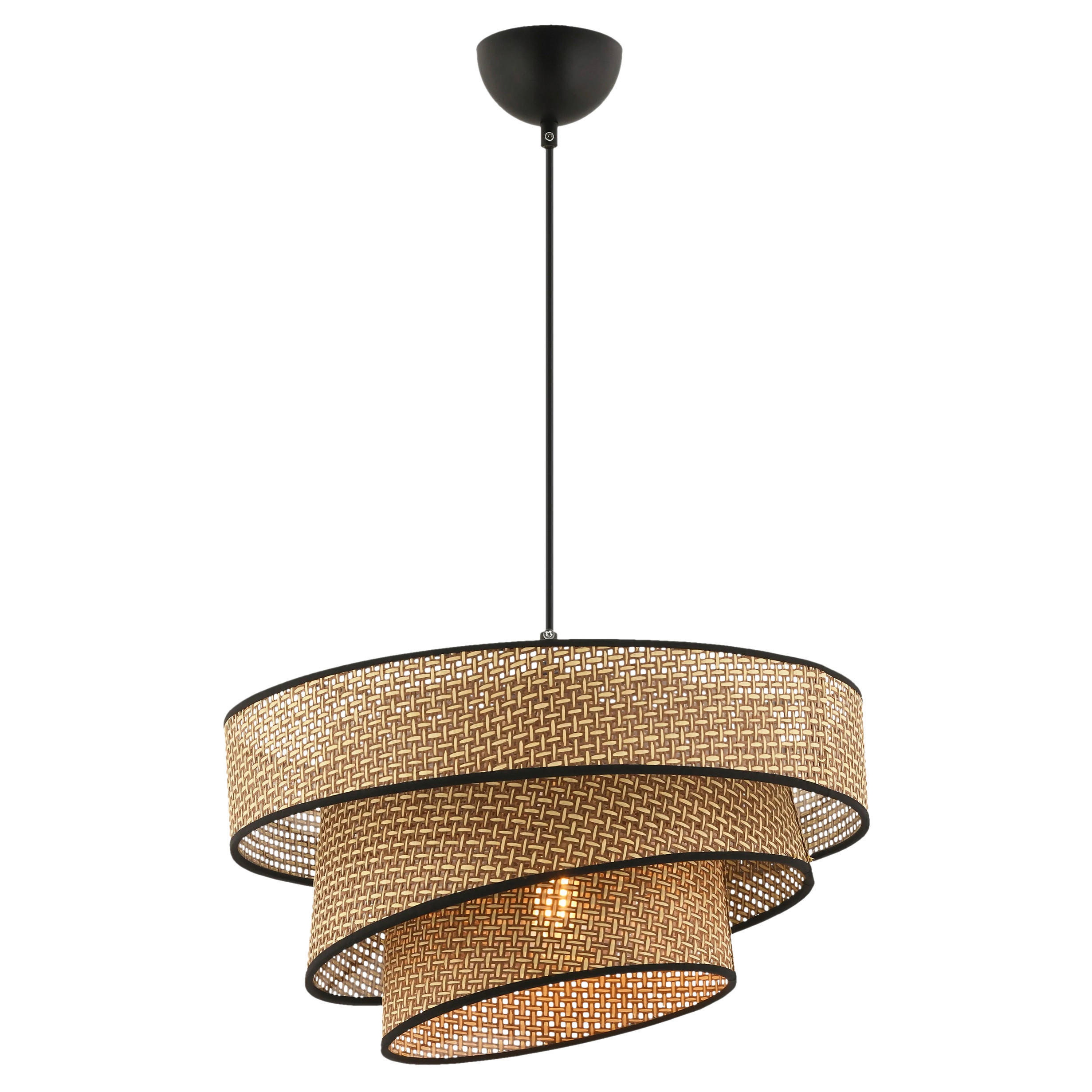 HÄNGELEUCHTE 40/72 cm   - Beige/Schwarz, Design, Textil/Metall (40/72cm) - P & B