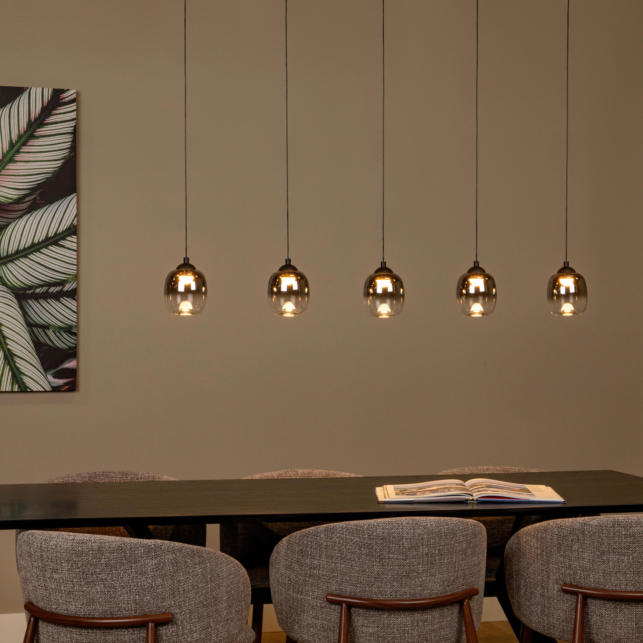 LED-PENDELLEUCHTE 127/12/150 cm  - Schwarz, Design, Metall (127/12/150cm) - Lucide