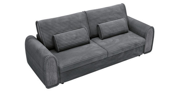 SCHLAFSOFA in Cord, Feincord Dunkelgrau  - Dunkelgrau/Schwarz, KONVENTIONELL, Kunststoff/Textil (240/83/116cm) - Carryhome