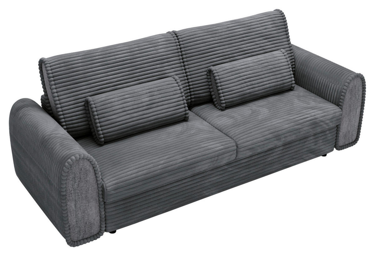 SCHLAFSOFA in Cord, Feincord Dunkelgrau  - Dunkelgrau/Schwarz, Konventionell, Kunststoff/Textil (240/83/116cm) - Carryhome