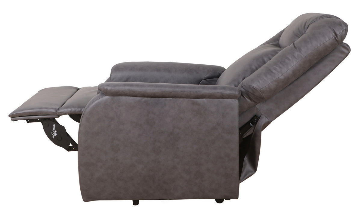 TV KRESLO, kov, textil, tmavosivá - čierna/tmavosivá, Konventionell, kov/textil (75/111/93cm) - Cantus