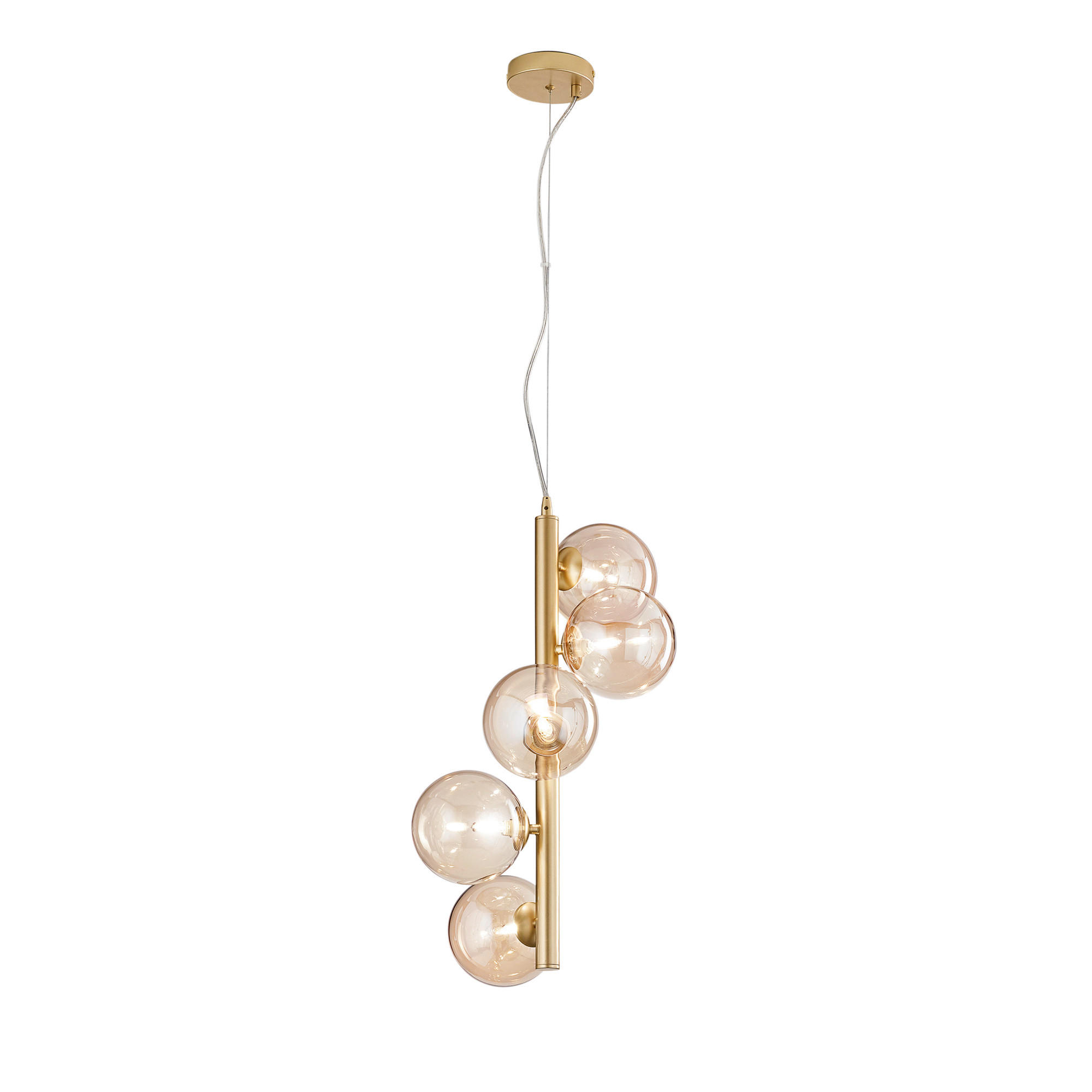 Luce ambiente Design Hängeleuchte Luce Ambiente e Design Gold, Champagner 183 cm