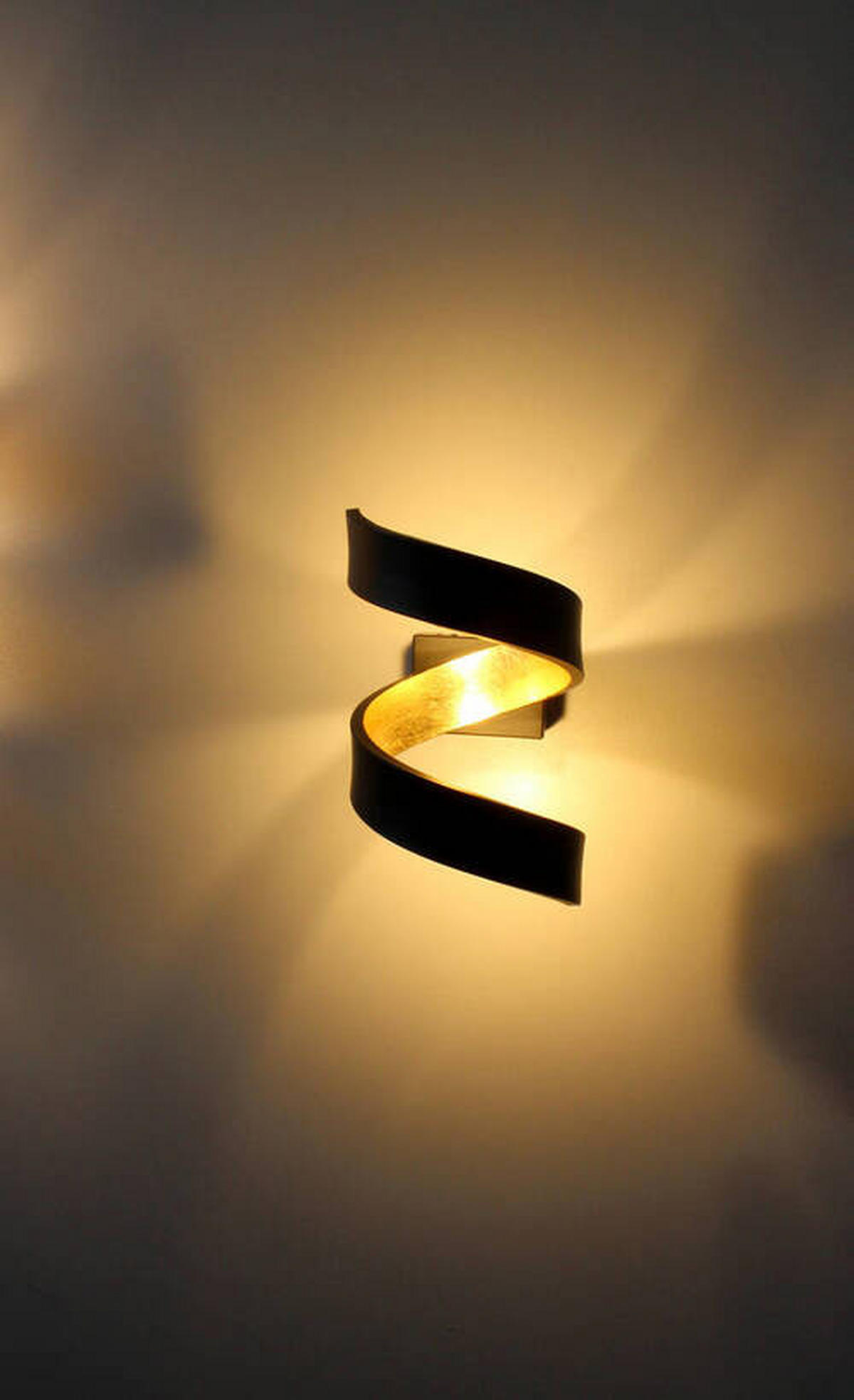 LED-WANDLEUCHTE HELIX   - Goldfarben/Schwarz, Design, Metall (17/10/13cm)