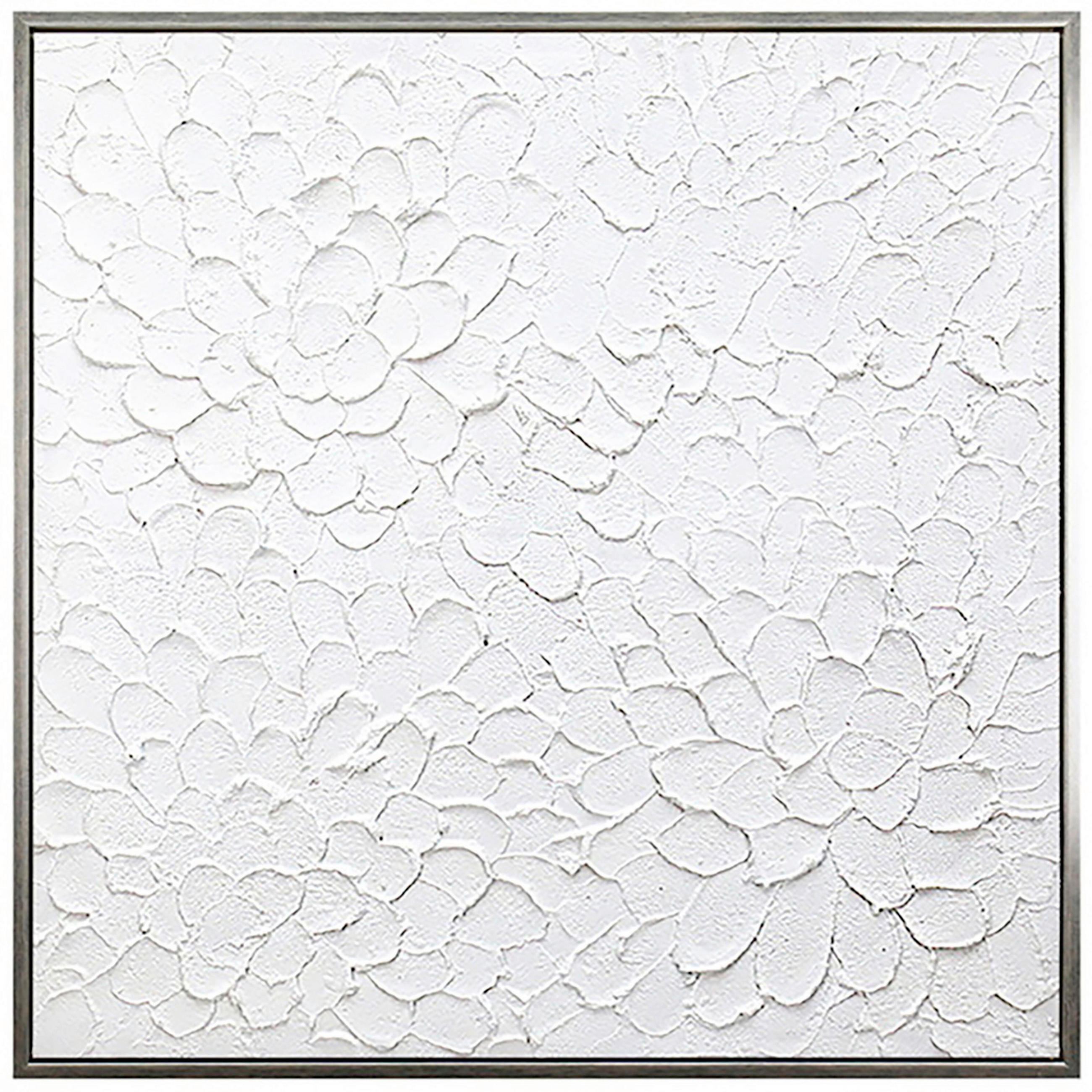 ÖLGEMÄLDE Abstraktes 85/85 cm  - Silberfarben/Weiß, Trend, Holzwerkstoff/Kunststoff (85/85cm) - Monee