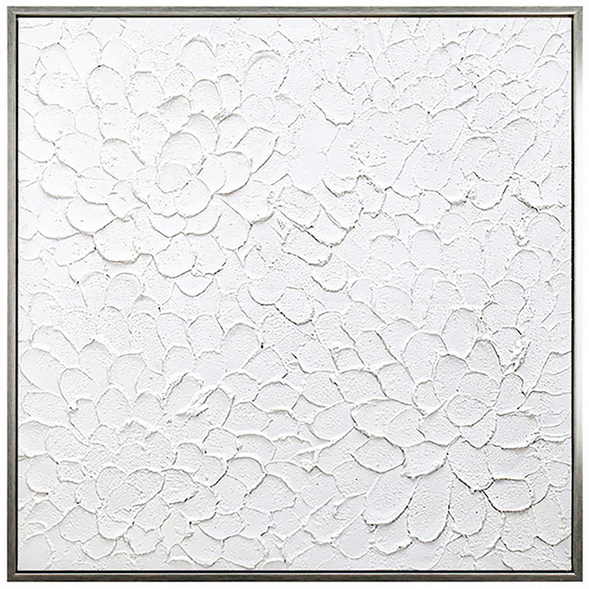 ÖLGEMÄLDE Abstraktes 85/85 cm  - Silberfarben/Weiß, Trend, Holzwerkstoff/Kunststoff (85/85cm) - Monee