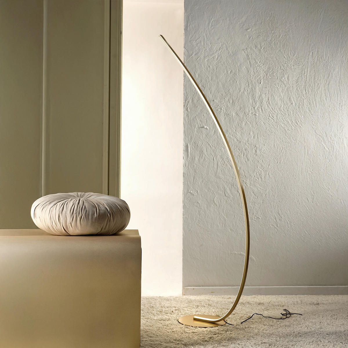 LED-STEHLEUCHTE 50/22/130 cm    - Goldfarben/Schwarz, Design, Kunststoff/Metall (50/22/130cm)
