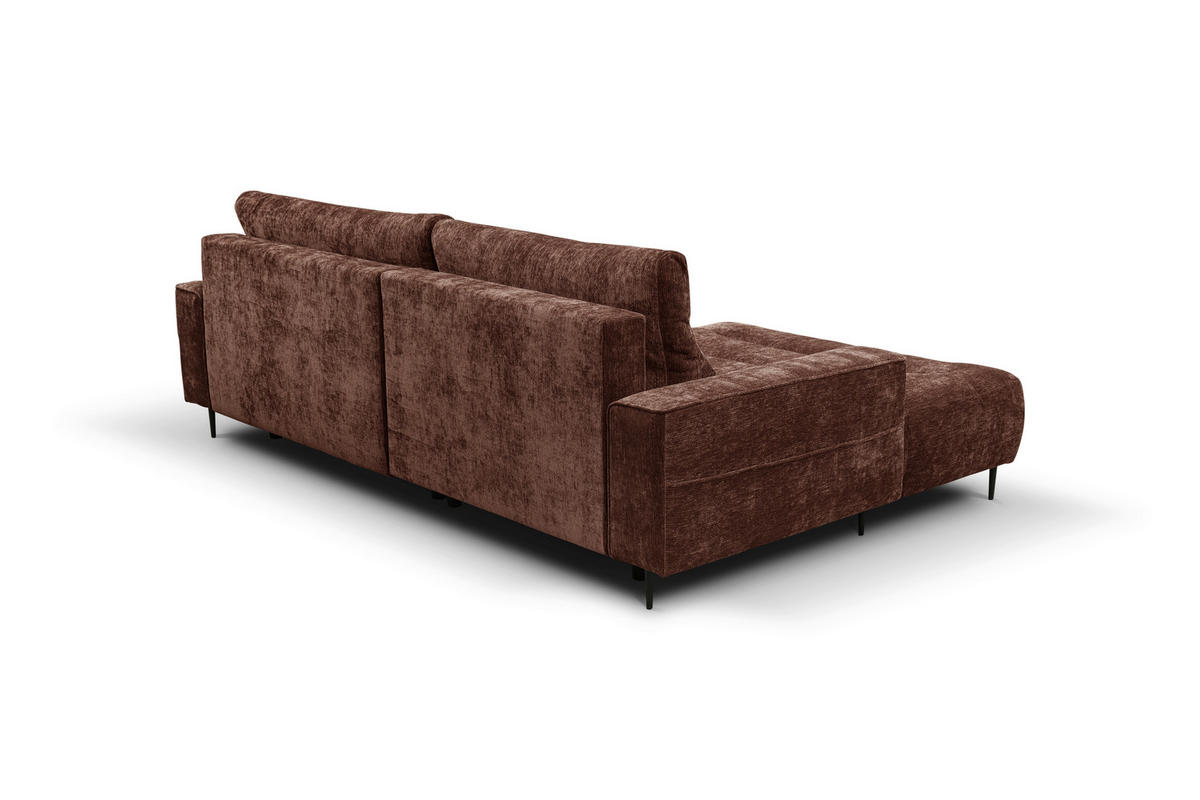 ECKSOFA PABLO Kupferfarben Struktur Rückenkissen, Bettkasten  - Schwarz/Kupferfarben, Design, Holz/Textil (160/260cm) - MID.YOU