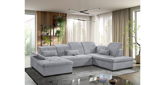 WOHNLANDSCHAFT Grau Chenille  - Grau, KONVENTIONELL, Kunststoff/Textil (240/340/188cm) - Carryhome