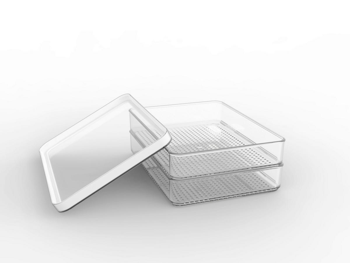 FRISCHHALTEDOSENSET LOFT  - Transparent/Weiß, Basics, Kunststoff (20/15/7cm) - Rotho