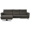 ECKSOFA  in Echtleder Dunkelgrau  169/298 cm  - Dunkelgrau/Schwarz, Design, Leder/Metall (169/298cm) - Dieter Knoll