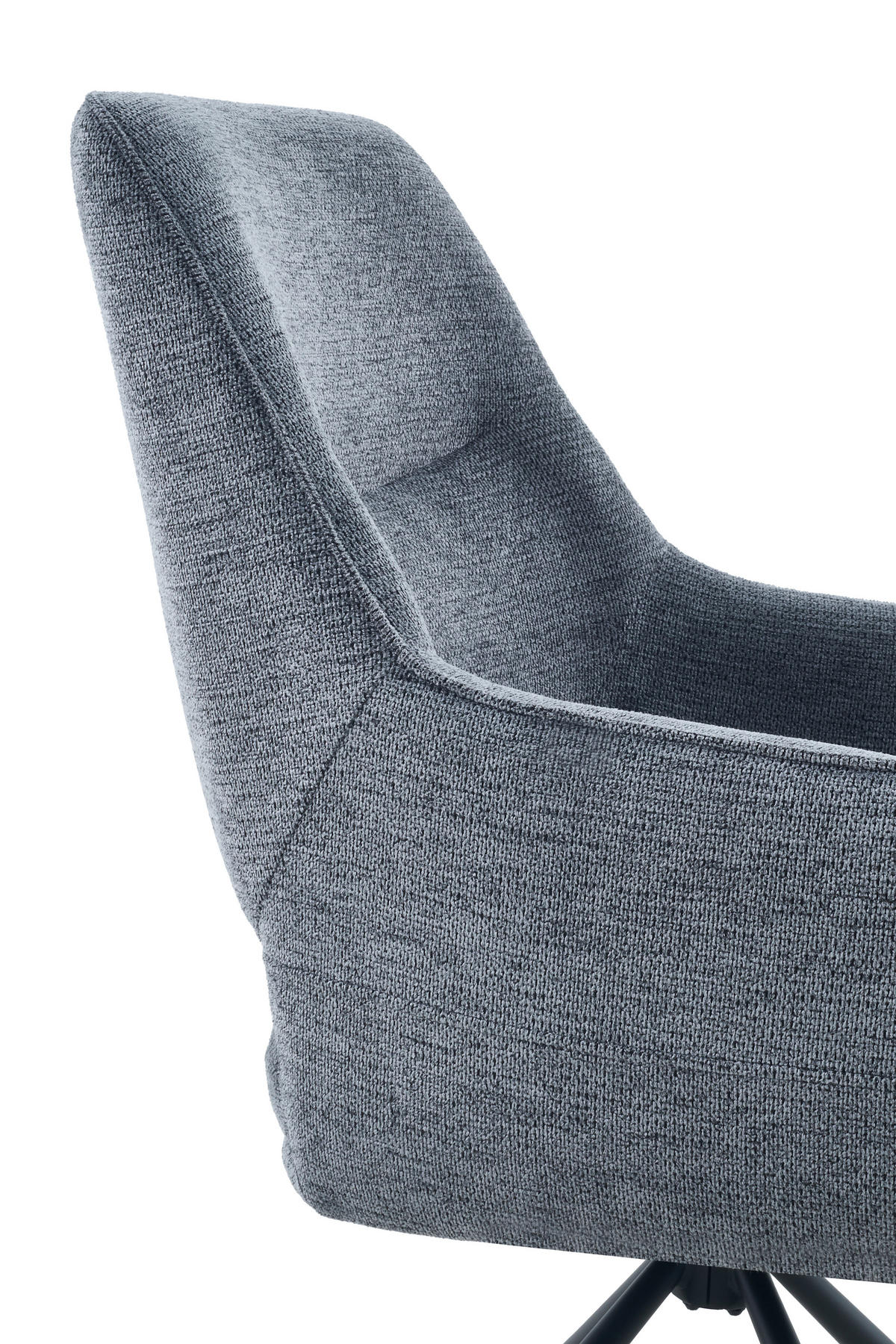 ARMLEHNSTUHL 2 Stück Sitzfläche 360° drehbar, inklusive Armlehnen, gepolsterte Armlehnen Webstoff  Anthrazit  - Anthrazit/Schwarz, MODERN, Textil/Metall (62/96/67cm) - Livetastic