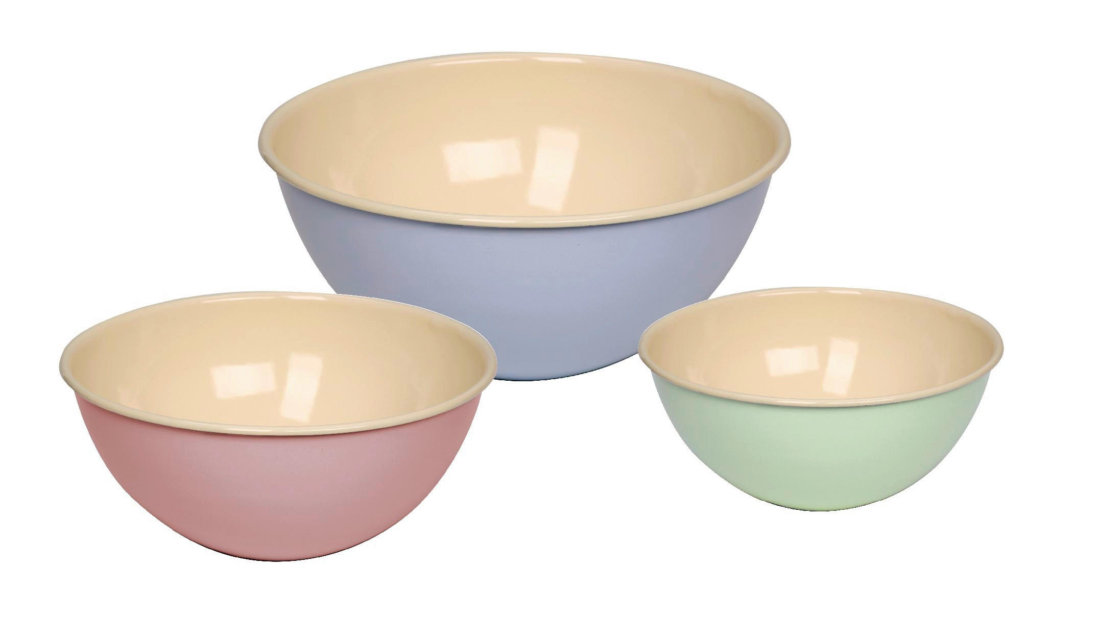 SCHÜSSELSET Bunt/Pastell 3-teilig  - Pastellblau/Rosa, Basics, Metall (43,50/32,5/29,5cm) - Riess