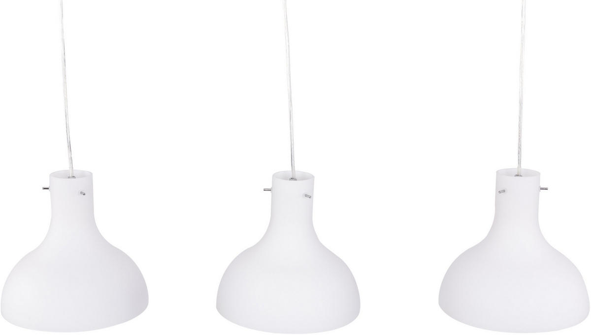 HÄNGLAMPA 95/25/150 cm  - vit, Trend, metall/glas (95/25/150cm) - Novel