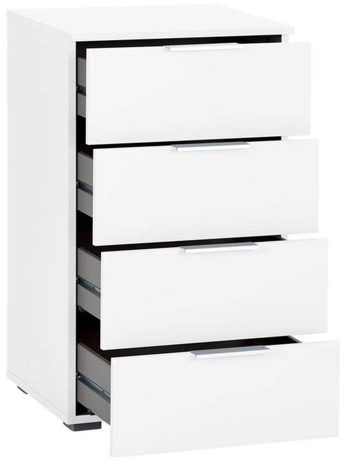 ÉJJELISZEKRÉNY fehér  - alumínium színű/fehér, Modern, faalapú anyag (47/81/42cm) - Rauch Möbel