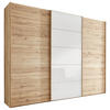 SCHWEBETÜRENSCHRANK 250/217/67 cm 3-türig Weiß, Buchefarben  - Buchefarben/Weiß, Natur, Glas/Holz (250/217/67cm) - Linea Natura