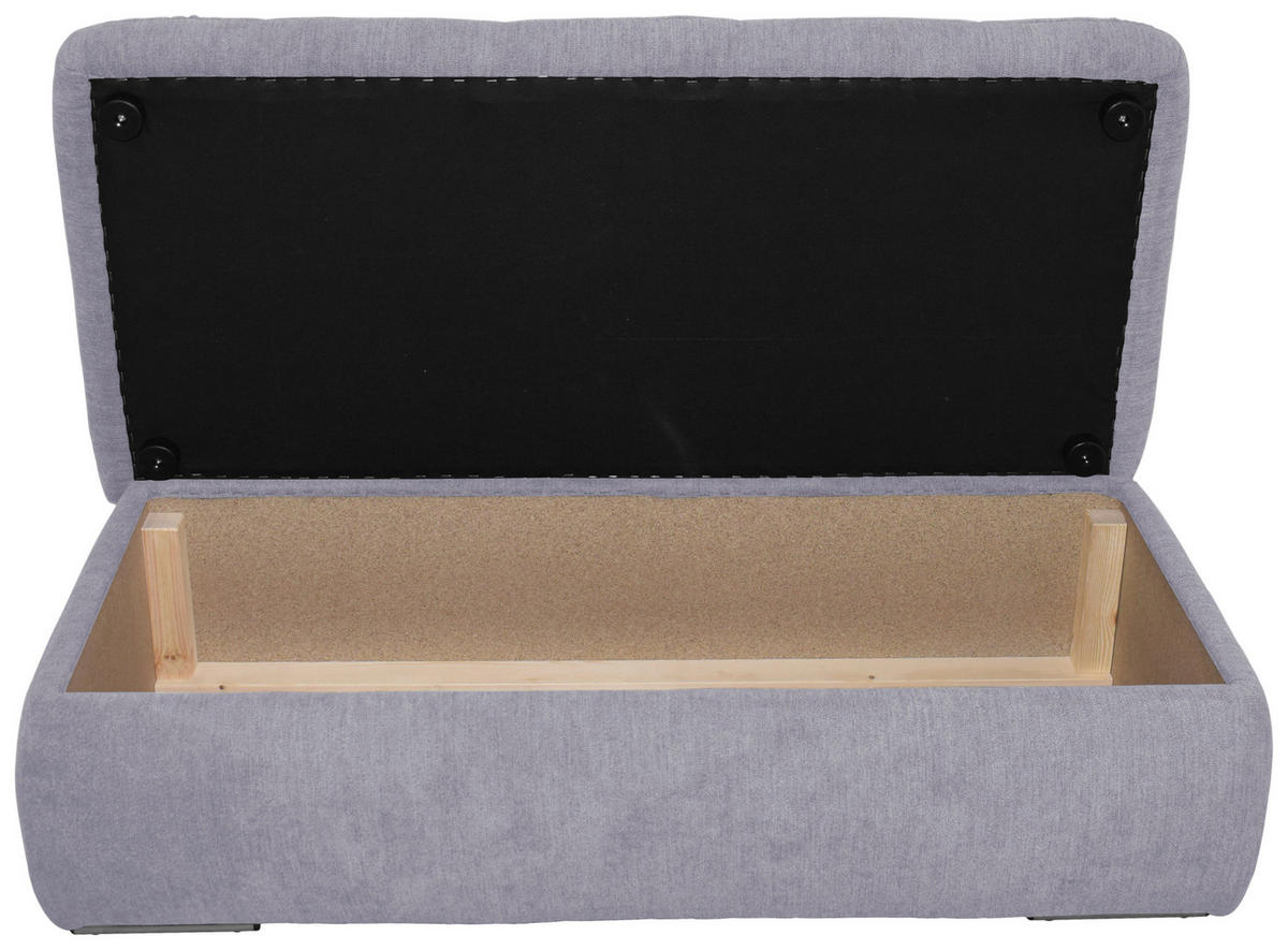 HOCKER Mikrofaser Grau  - Chromfarben/Grau, KONVENTIONELL, Textil/Metall (136/43/64cm) - MID.YOU