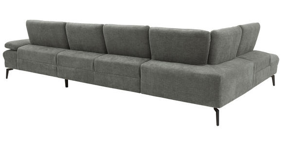 WOHNLANDSCHAFT in Webstoff Hellgrau - Hellgrau/Schwarz, Design, Textil/Metall (208/354/157cm) - Dieter Knoll