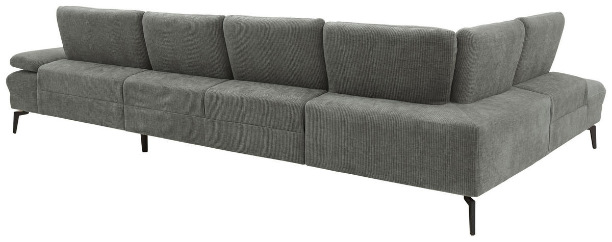 WOHNLANDSCHAFT in Webstoff Hellgrau  - Hellgrau/Schwarz, Design, Textil/Metall (208/354/157cm) - Dieter Knoll