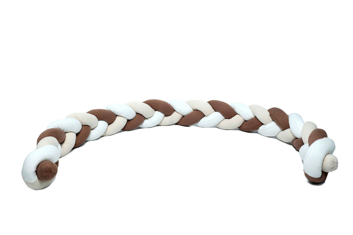 VALJKASTA OGRADICA ZA KREVETAC   - bež/kapućino, Osnovno, tekstil (15/200cm) - Patinio