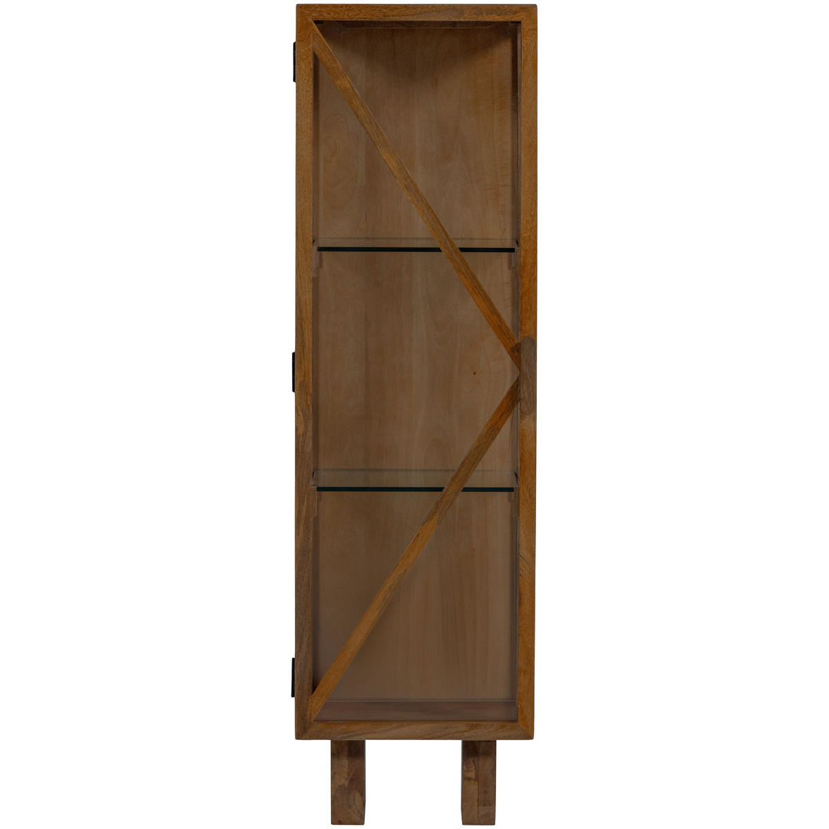 VITRINE Kella in vollmassiv Mangoholz Braun  - Braun, Design, Glas/Holz (40/137/39cm) - Livetastic