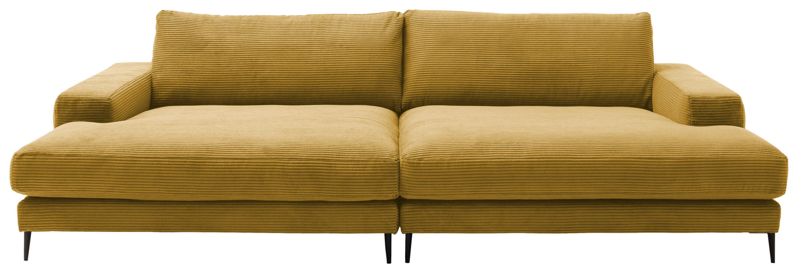 BIGSOFA Cord Goldfarben  - Goldfarben/Schwarz, Design, Textil/Metall (296/83/177cm) - Dieter Knoll
