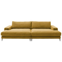 BIGSOFA  in Cord Goldfarben  - Goldfarben/Schwarz, Design, Textil/Metall (296/83/177cm) - Dieter Knoll