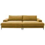 BIGSOFA  in Cord Goldfarben  - Goldfarben/Schwarz, Design, Textil/Metall (296/83/177cm) - Dieter Knoll