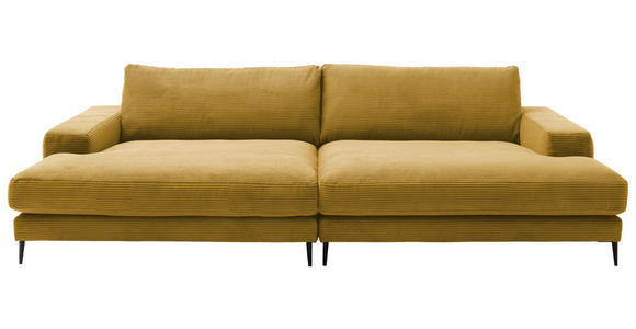 BIGSOFA Cord Goldfarben  - Goldfarben/Schwarz, Design, Textil/Metall (296/83/177cm) - Dieter Knoll