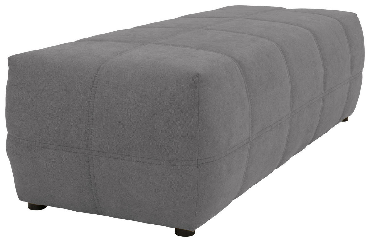 HOCKER in Textil Silberfarben  - Silberfarben/Schwarz, Design, Kunststoff/Textil (150/60/40cm) - MID.YOU