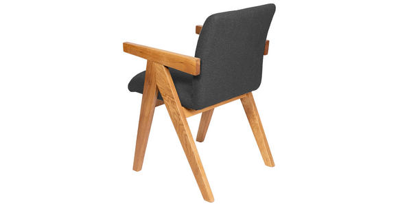 ARMLEHNSTUHL in Holz, Textil Anthrazit  - Eichefarben/Anthrazit, KONVENTIONELL, Holz/Textil (53,5/83/62cm) - Linea Natura