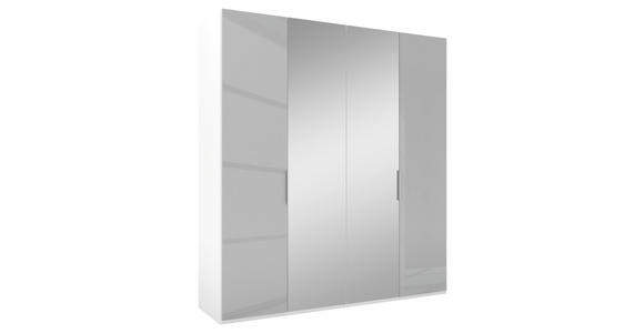 DREHTÜRENSCHRANK 200/223/62 cm 4-türig Grau, Weiß - Alufarben/Weiß, KONVENTIONELL, Glas/Holzwerkstoff (200/223/62cm) - Novel