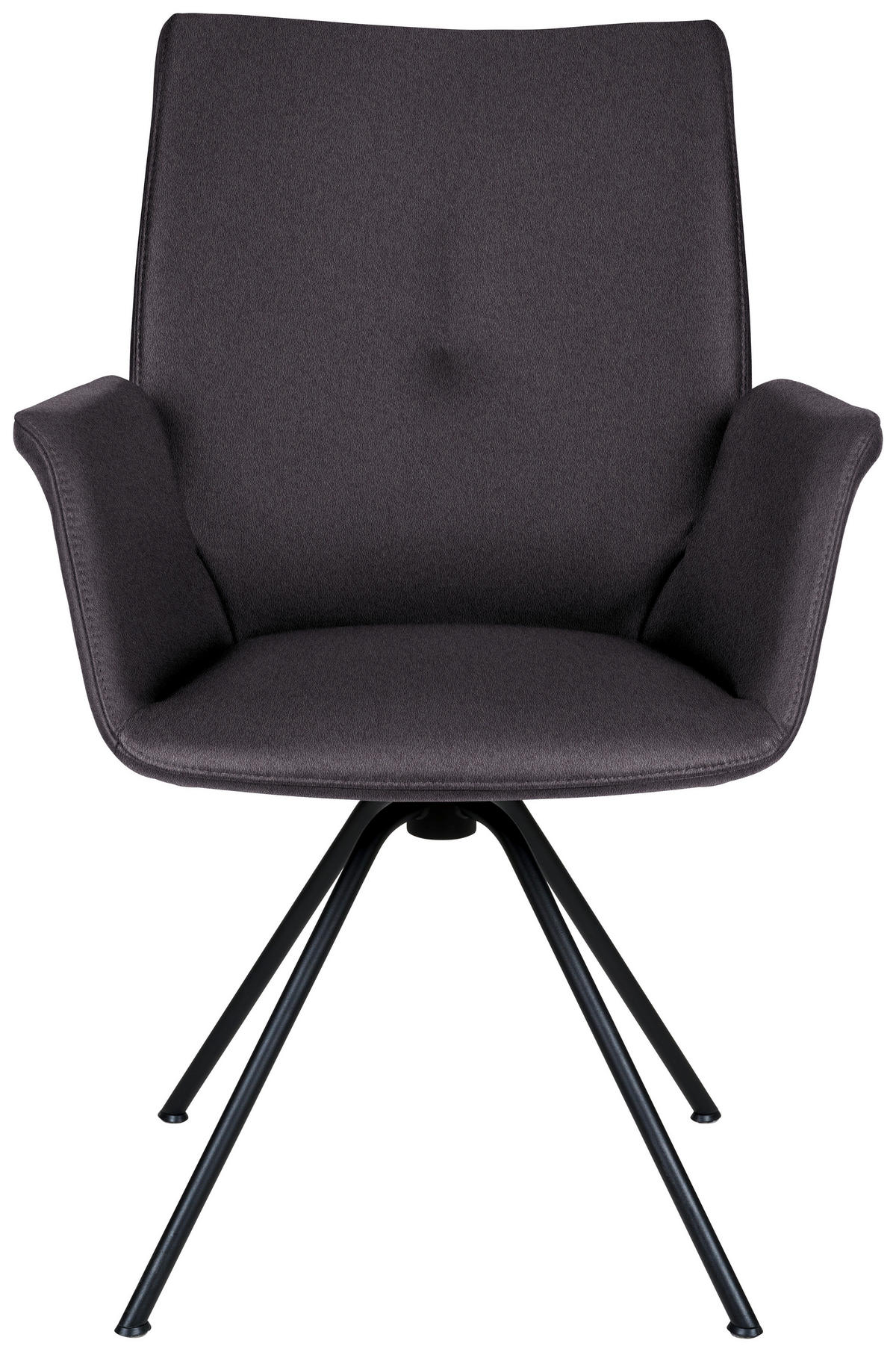 ARMLEHNSTUHL  in Stahl Echtleder pigmentiert  - Schwarz/Mokka, Design, Leder/Metall (65/91/63cm) - Dieter Knoll