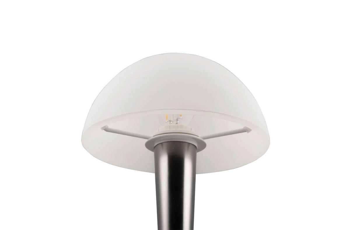 TISCHLEUCHTE CANARIA 15/26,5 cm   - Chromfarben/Schwarz, Basics, Glas/Metall (15/26,5cm)