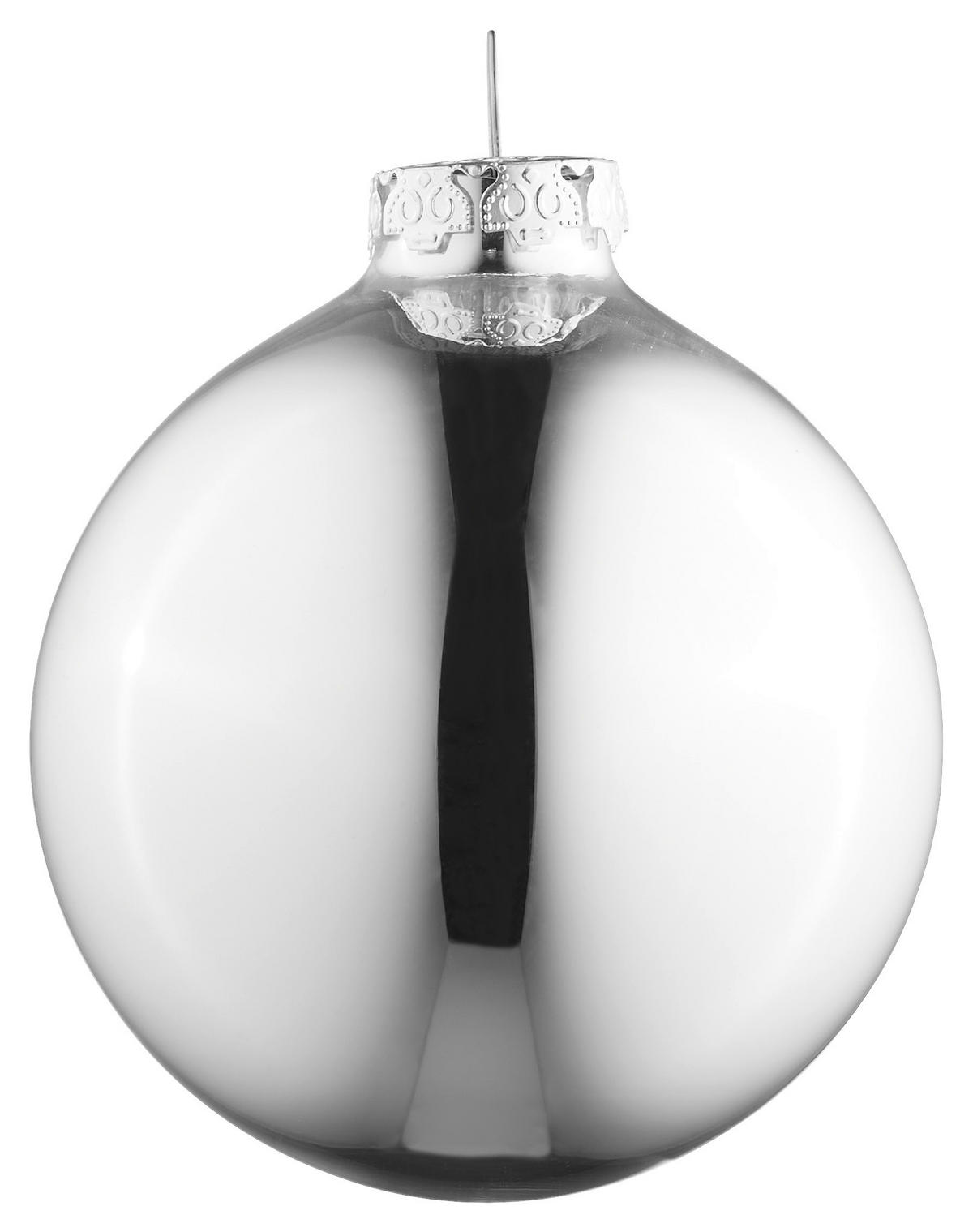 CHRISTBAUMKUGEL-SET 8 cm 12-teilig  - Silberfarben/Weiß, Basics, Glas (8cm) - X-Mas