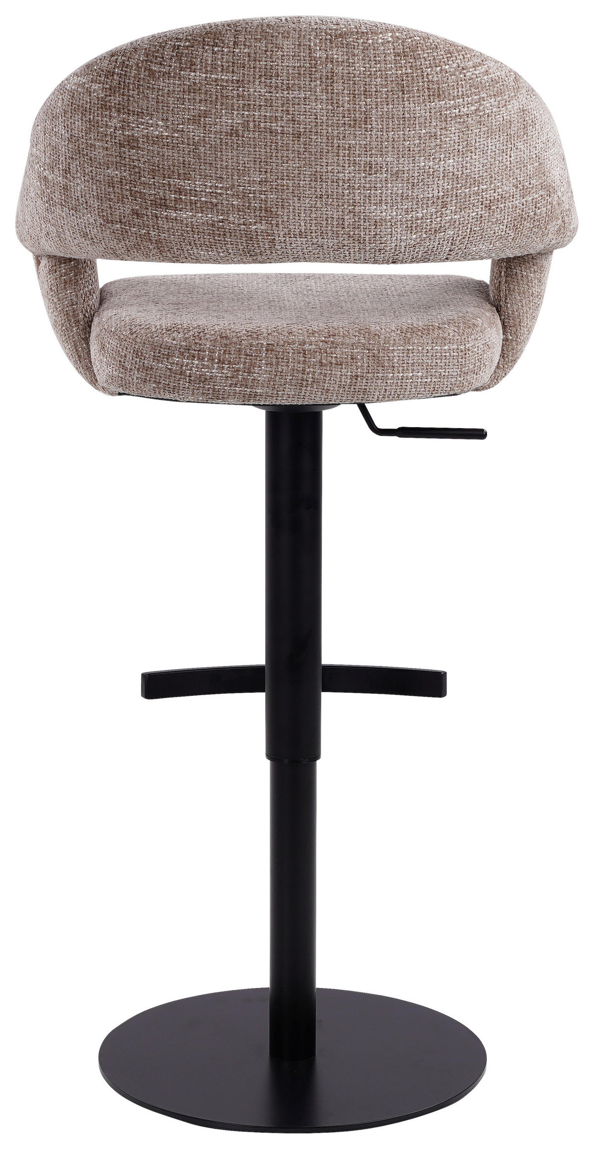 BARHOCKER in Metall, Textil Schwarz, Beige  - Beige/Schwarz, KONVENTIONELL, Textil/Metall (56,5/87-112/57,5cm) - Livetastic