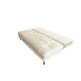 SCHLAFSOFA  mit Liegefunktion, Schlafen auf Sitzhöhe, Rücken echt Chenille Creme  - Creme/Schwarz, KONVENTIONELL, Textil/Metall (203/94/96cm) - Carryhome
