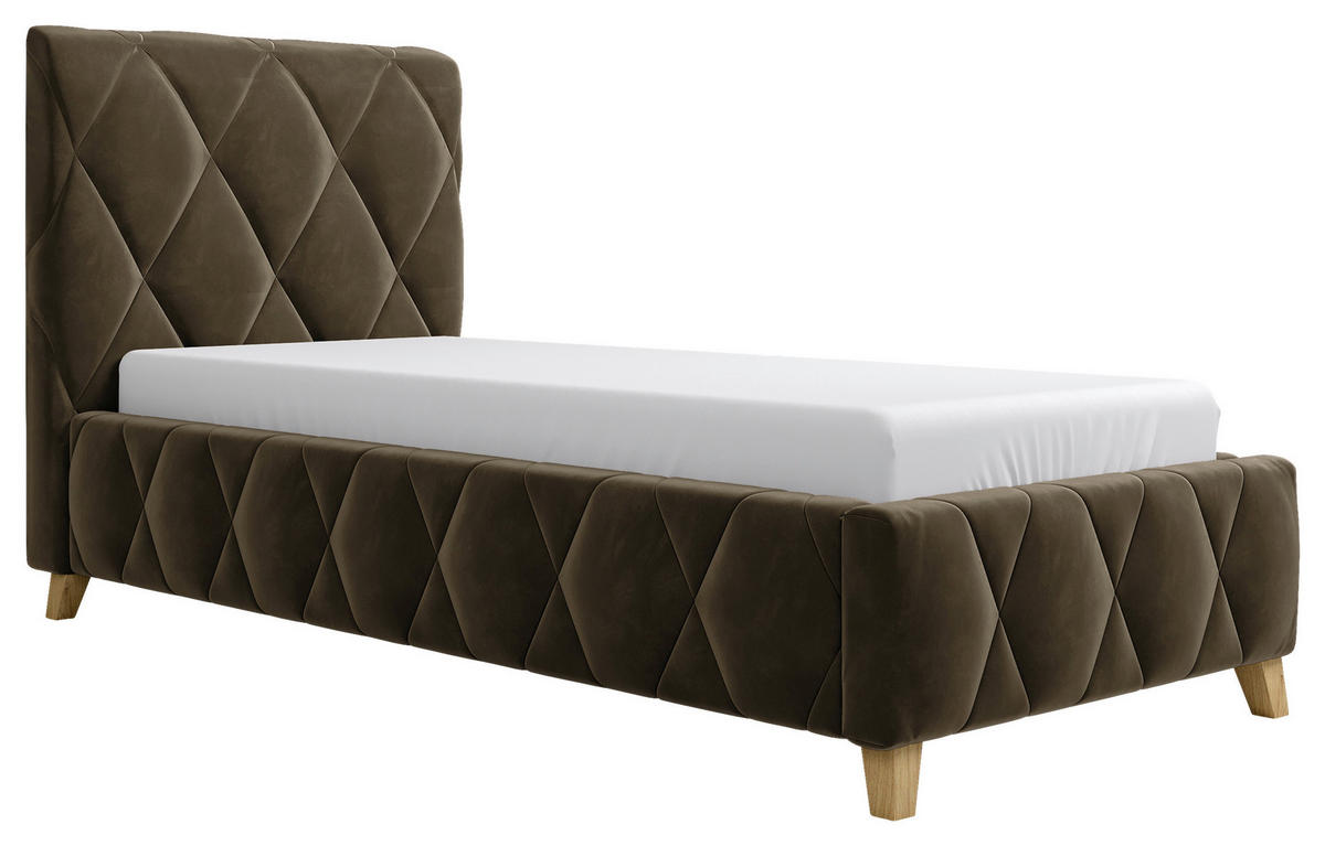 STOPPAD SÄNG 80/200 cm  i lerfärgad  - lerfärgad, Modern, metall/trämaterial (80/200cm) - MID.YOU