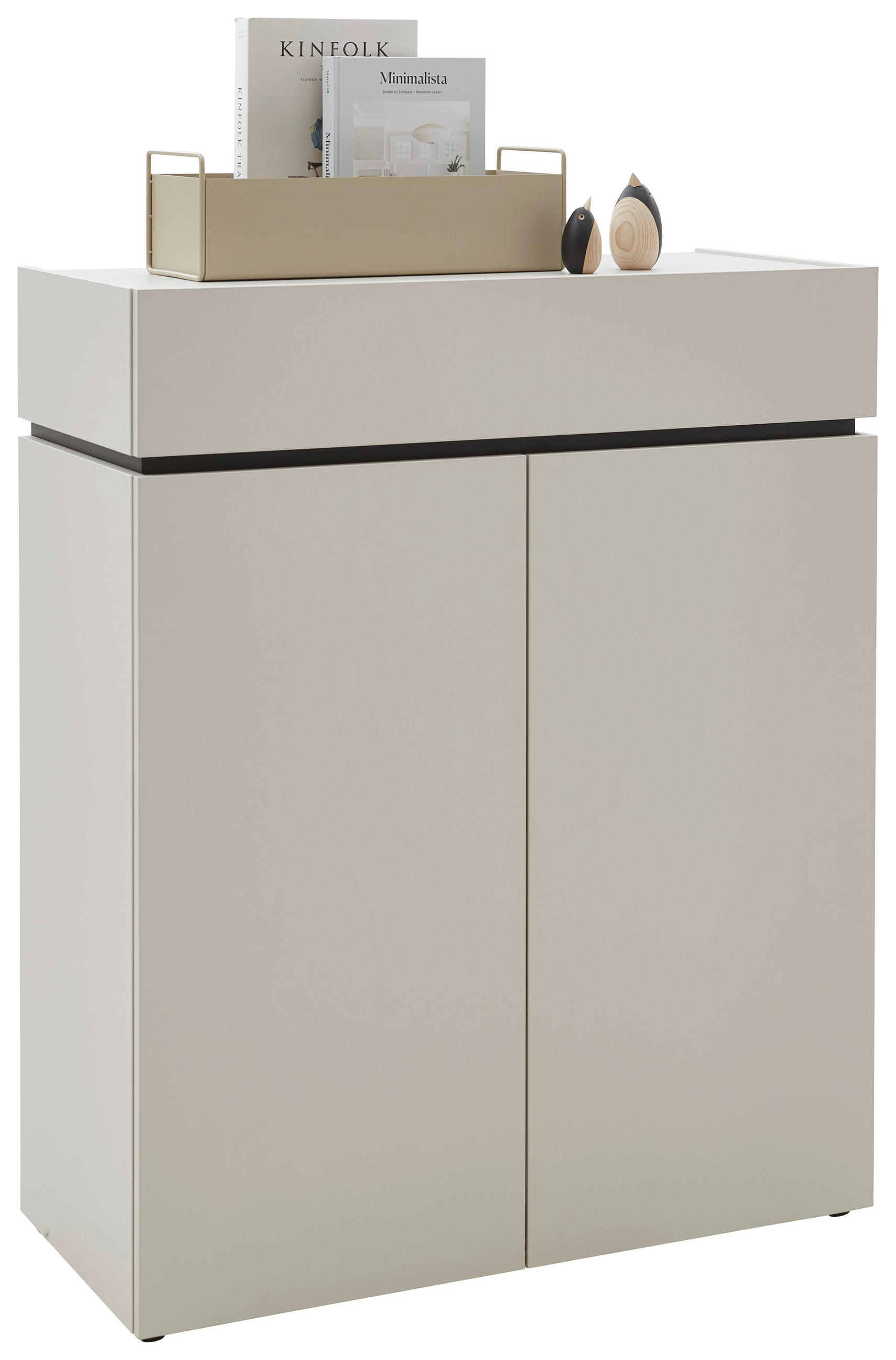 KOMMODE 90/111/40 cm  in Kaschmir  - Kaschmir/Schwarz, Design, Holzwerkstoff/Kunststoff (90/111/40cm) - Voleo