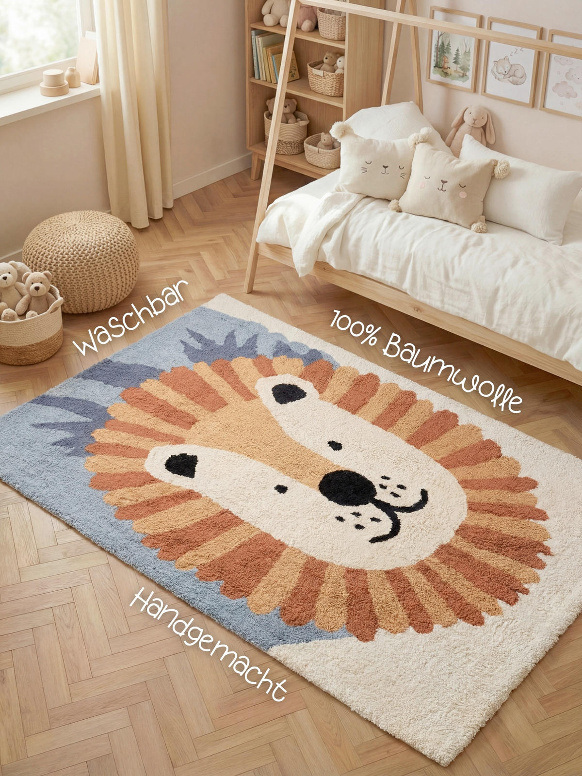 KINDERTEPPICH 140/200 cm Snuggle Samba Tier  - Multicolor/Creme, Basics, Kunststoff/Textil (140/200cm) - Hanse Home