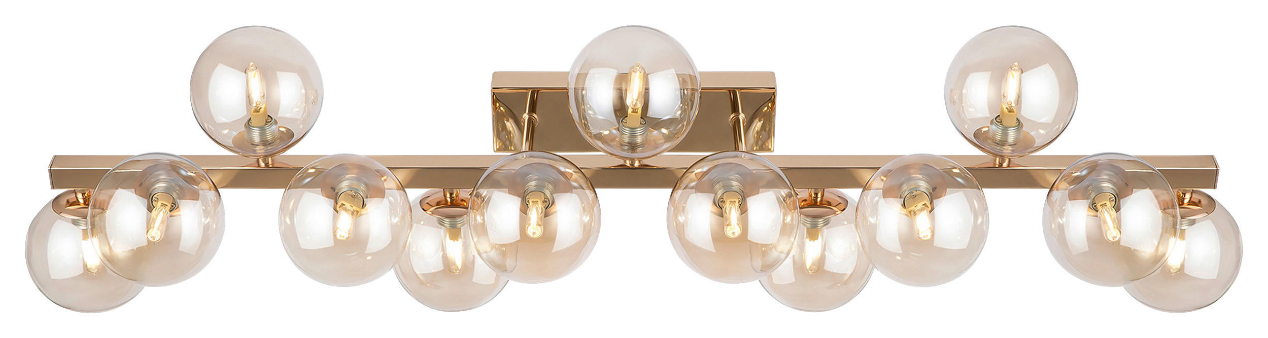 WANDLEUCHTE 95/22/22 cm   - Goldfarben, Trend, Glas/Metall (95/22/22cm) - MAYTONI