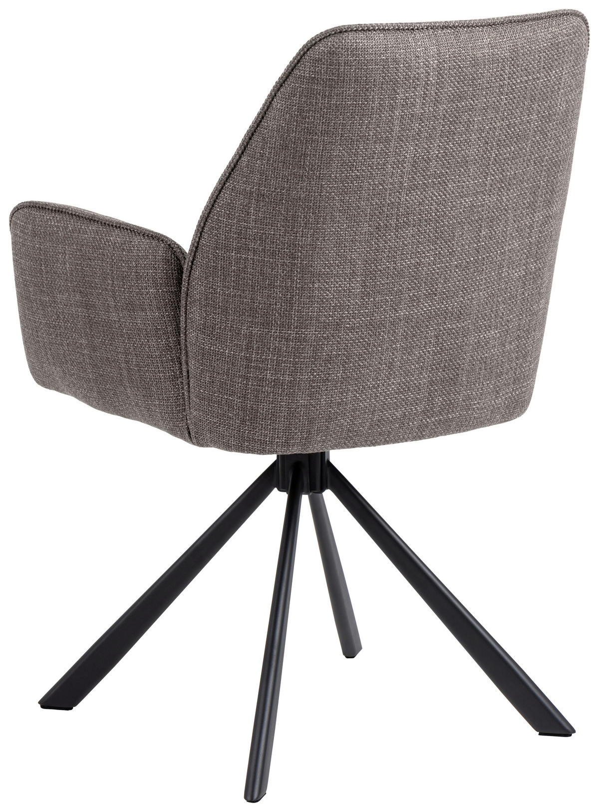 ARMLEHNSTUHL  in Webstoff  - Graubraun/Schwarz, Trend, Textil/Metall (61/88,5/63cm) - MID.YOU