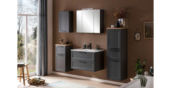 MIDISCHRANK 40/135/35 cm - Eichefarben/Schwarz, KONVENTIONELL, Holzwerkstoff/Kunststoff (40/135/35cm) - Xora