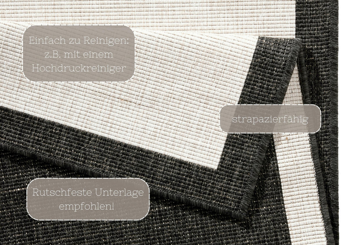 LÄUFER 80/350 cm Twin  - Creme/Schwarz, Design, Kunststoff (80/350cm)
