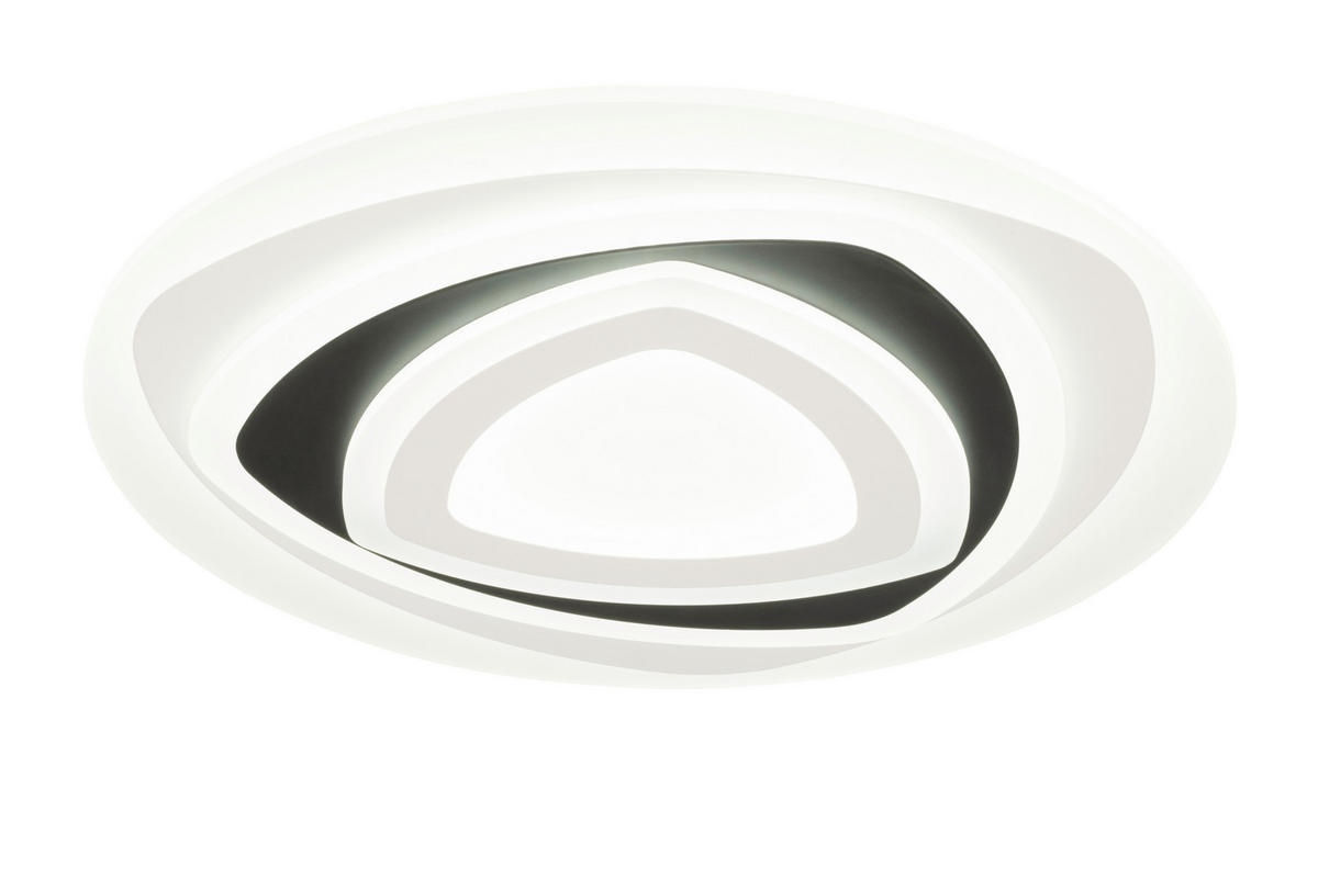 LED-DECKENLEUCHTE Walsall 50/5,5 cm   - Schwarz/Weiß, Design, Kunststoff/Metall (50/5,5cm) - Novel