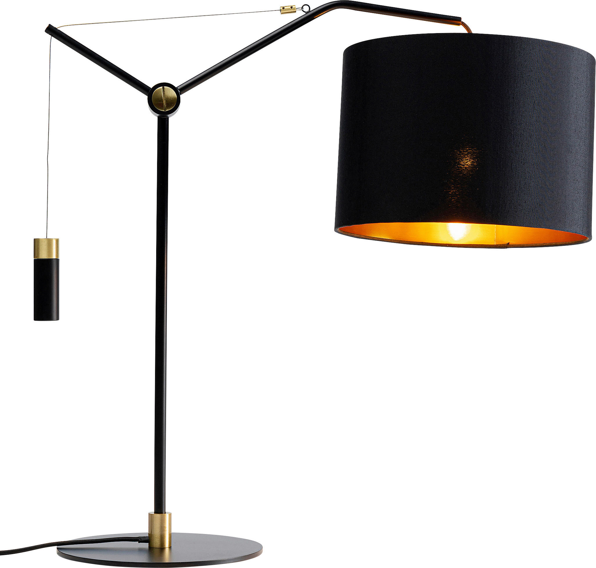 TISCHLEUCHTE SALOTTO 52/55/25 cm 52/55/25 cm  - Schwarz, Design, Kunststoff/Metall (52/55/25cm) - Kare-Design