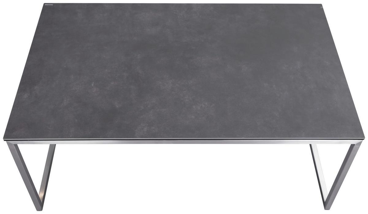 COUCHTISCH in Metall, Glas, Keramik 100/60/42 cm  - Edelstahlfarben/Anthrazit, Design, Glas/Keramik (100/60/42cm) - Novel