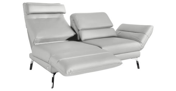 2-SITZER-SOFA in Echtleder Hellgrau  - Chromfarben/Hellgrau, Design, Leder/Metall (172/83/96cm) - Dieter Knoll