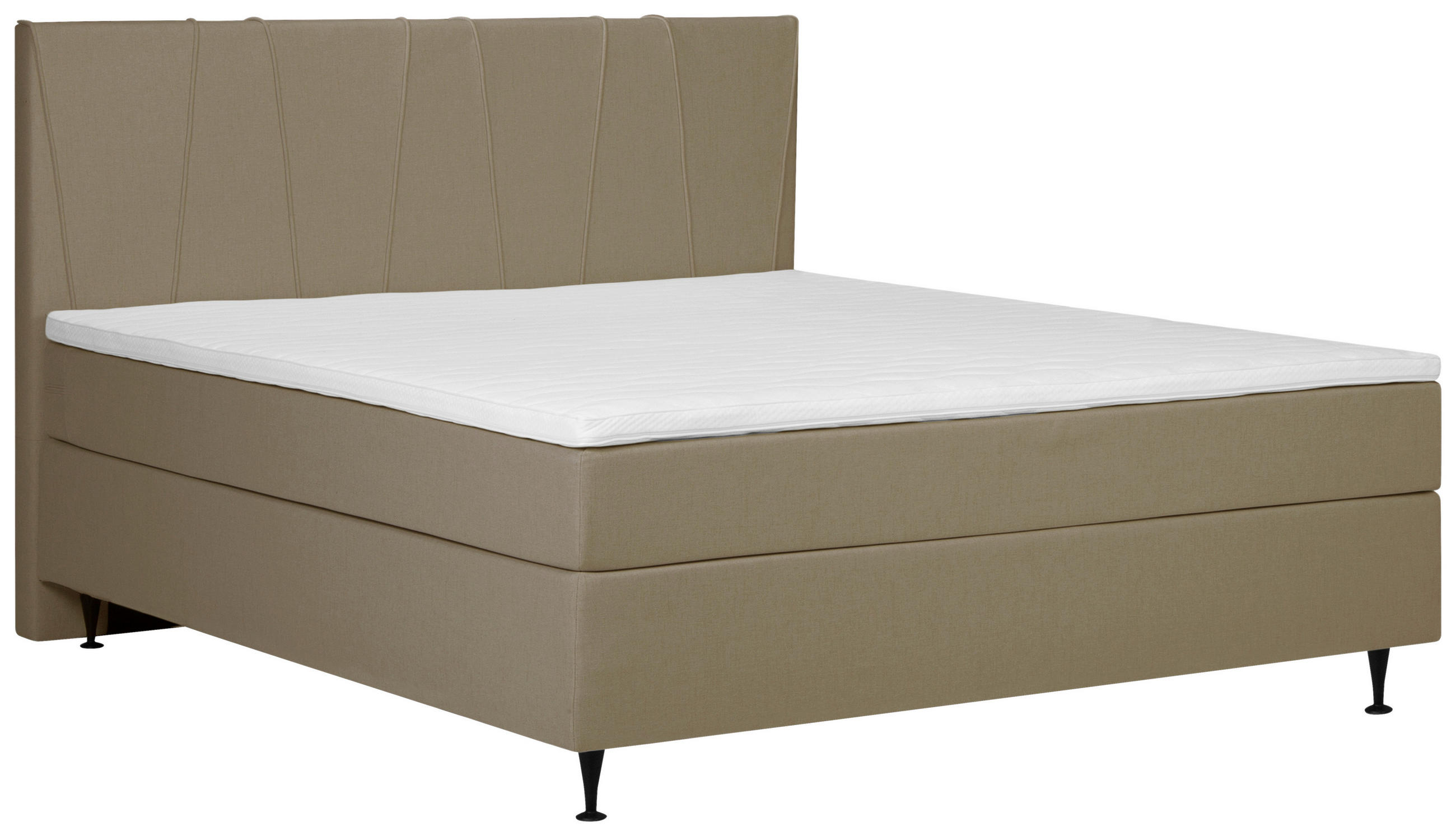 BOXSPRINGBETT 160/200 cm  in Braun  - Schwarz/Braun, MODERN, Textil (160/200cm) - MID.YOU