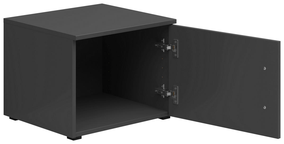AUFSATZSCHRANK 45/35/40 cm   - Schwarz/Graphitfarben, Modern, Holzwerkstoff/Kunststoff (45/35/40cm) - Carryhome